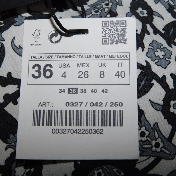 Zara Premium Denim Collection Women's 4 Skinny Cropped Thistle Pattern Jeans NEW - Picture 3 of 13